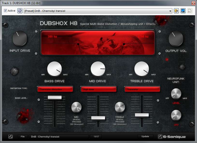 Spun vst. Дисторшн VST. G-Sonique DUBSHOX Multi-Band Distortion x86 win. G-Sonique VST. Multiband Distortion VST.